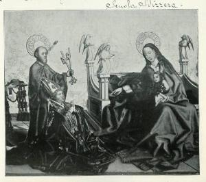 Witz, Konrad - San Pietro presenta il cardinale de Mies alla Vergine - Pala di San Pietro - Dipinto - Tempera su tavola - Ginevra