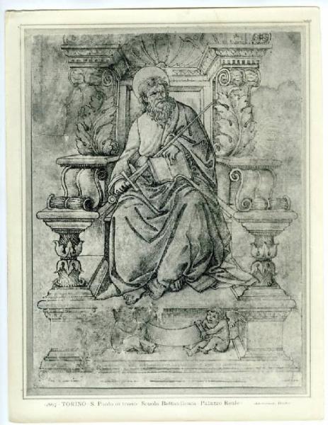 Botticelli, Sandro (bottega) - San Paolo in trono - Disegno - Torino - Boblioteca Reale