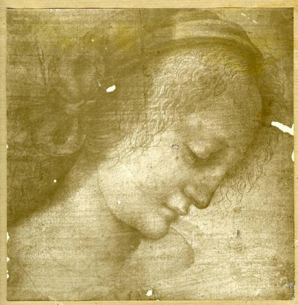 Ambito leonardesco fine sec XV inizio sec. XVI - Studio di testa femminile di profilo - Disegno - Windsor - Royal Collection