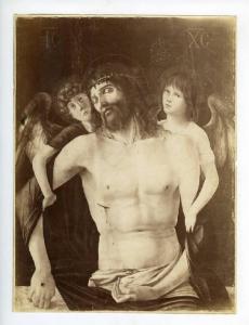 Bellini, Giovanni - Cristo in pietà sorretto da angeli - Dipinto - Olio e tempera su tavola - Londra - Collezione Mond
