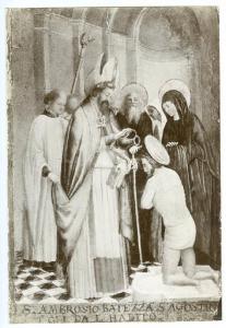 Vivarini, Antonio - Sant'Ambrogio battezza sant'Agostino - Dipinto - Tempera su tavola - Bergamo - Accademia Carrara