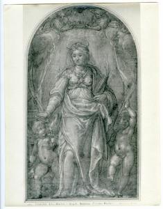 Autore lombardo inizio sec. XVII - Sant'Agata e angeli - Disegno - Torino - Boblioteca Reale
