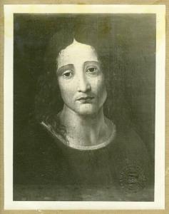 Boltraffio, Giovanni Antonio (copia) - Testa di Cristo - Dipinto - Olio su tela applicata su tavola