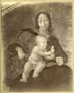 Cesare da Sesto - Madonna con Bambino e donatore (part.) - Affresco - Roma - Convento di Sant'Onofrio al Gianicolo