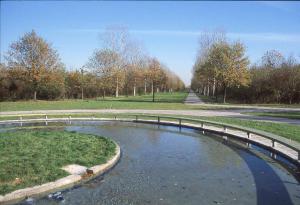 Cinisello Balsamo - Parco Nord, settore Est - Fontana Rotonda - Filari di alberi - Percorsi ciclopedonali