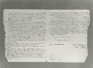Riproduzione di documento - Lettera manoscritta di Luigi Rossi indirizzata alla direzione dell'Istituto dei Ciechi di Milano nel 1852 - Metodo di scrittura per ciechi