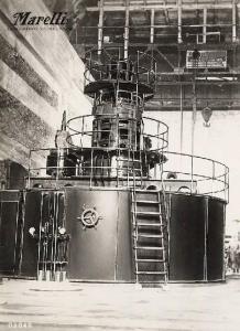Centrale idroelettrica di Stazzona dell'AEM - Sala macchine - Alternatori della Ercole Marelli