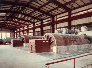 Centrale termoelettrica di La Spezia dell'ENEL - Sala macchine - Turboalternatori della Ercole Marelli