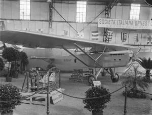 Milano - Fiera campionaria del 1929 - Padiglione dell'aeronautica - Stand della Breda - Aereo Breda A.16