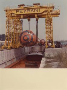 Pavia - Ponte della Becca - Termogeneratore di vapore della Breda termomeccanica e locomotive - Imbarco