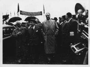 Torino - Mostra della tecnica e della meccanica del 1951 - Visita del ministro dell'Agricoltura Amintore Fanfani