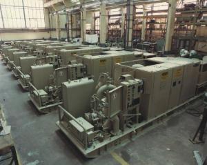 Brescia - Microcontrol - Reparto di produzione - Gruppi di motopompe centrifughe per servizi mobili di emergenza destinate all'Esercito USA