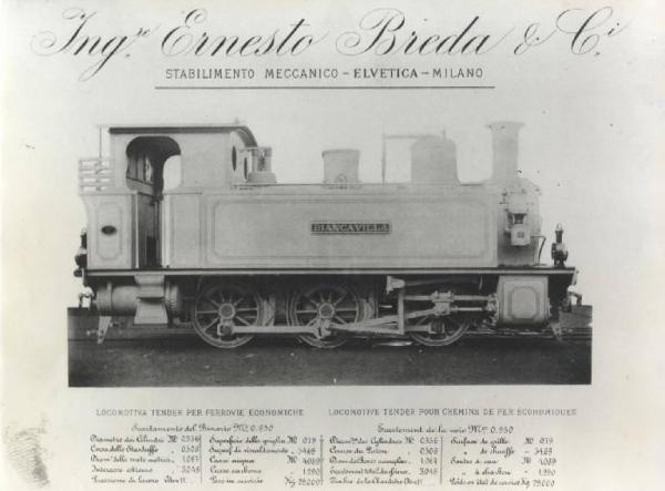 Ernesto Breda (Società) - Locomotiva a vapore "Biancavilla"