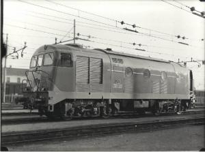 Milano - Stazione Greco - Locomotiva diesel-elettrica D.341.201 per le Ferrovie dello Stato costruita dalla Breda