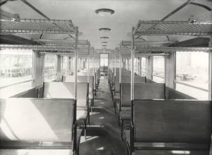 Ernesto Breda (Società) - Rimorchiata R 6002 per le Ferrovie della Val Seriana - Interno - Compartimento viaggiatori di terza classe