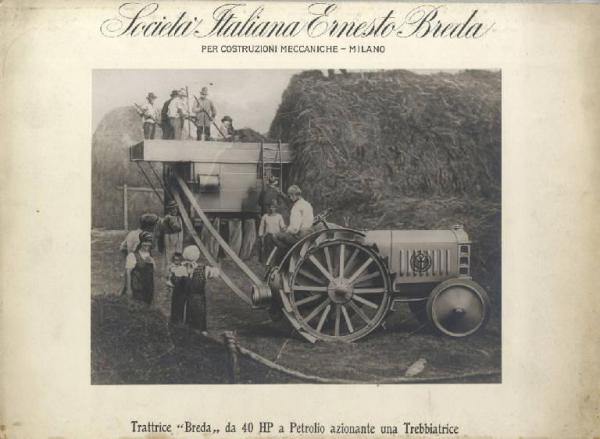 Ernesto Breda (Società) - Macchine agricole - Trebbiatura - Contadini al lavoro