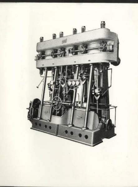 Ernesto Breda (Società) - Motore a vapore con distribuzione a valvole sistema Lentz