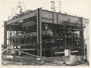 Livorno - Centrale termoelettrica Marzocco dell'ENEL (ex Selt-Valdarno) - Generatore di vapore tipo Babcock & Wilcox - Corpo cilindrico - Montaggio