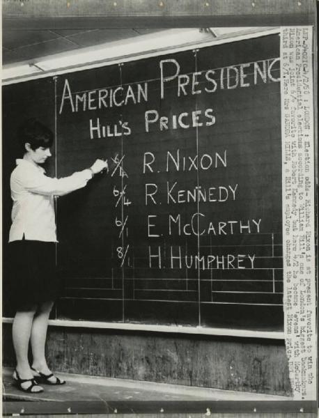 Londra - Elezioni presidenziali negli Stati Uniti d'America 1968 - Proiezioni di voto - Ritratto femminile - Sandra Mills