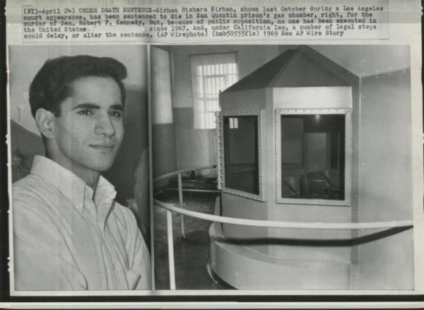 Carcere di San Quintino (California) - Ritratto maschile - Sirhan B. Sirhan - Camera a gas all'interno del penitenziario