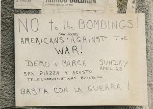 Bologna - Manifesto di studenti americani contro la guerra del Vietnam