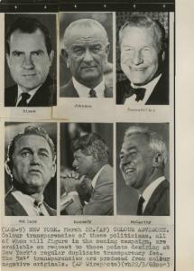 New York - Elezioni presidenziali negli Stati Uniti d'America 1968 - Ritratti maschili - I candidati: Nixon, Johnson, Rockfeller, Wallace, Kennedy, McCarthy