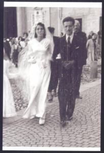 Ritratto di coppia - matrimonio Nelida Bellini e Bonfiglio Pusterla - 25/09/1944