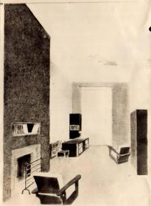 Veduta interni - Disegno - Esposizione Internazionale - Monza 1930