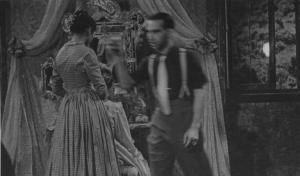 Set del film "Giacomo l'idealista" - Regia Alberto Lattuada - 1943 - Il regista Alberto Lattuada con l'attrice Marina Berti sul set