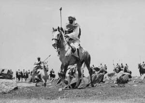 Scena del film "Abuna Messias" - Regia Goffredo Alessandrini - 1939 - Abissini a cavallo armati di lance in battaglia