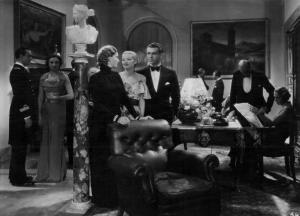 Scena del film "Aldebaran" - Regia Alessandro Blasetti - 1935 - Gli attori Evi Maltagliati, Gino Cervi e attori non identificati in un salotto