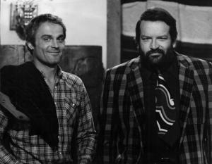 Scena del film "...Altrimenti ci arrabbiamo!" - Regia Marcello Fondato - 1974 - Gli attori Terence Hill e Bud Spencer