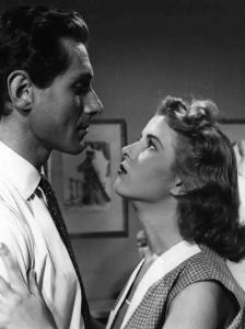 Scena del film "Amo un assassino" - Regia Baccio Baldini - 1951 - Gli attori Andrea Bosic e Delia Scala