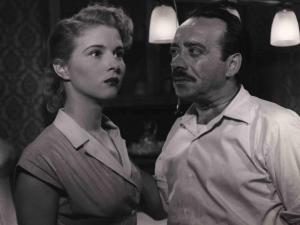 Scena del film "Amo un assassino" - Regia Baccio Baldini - 1951 - Gli attori Delia Scala e Umberto Spadaro