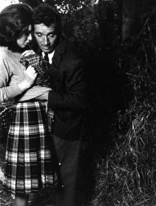 Scena del film "L'ape regina - Una storia moderna" - Regia Marco Ferreri - 1963 - Gli attori Ugo Tognazzi e Marina Vlady
