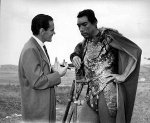 Set del film "Attila" - Regia Pietro Francisci - 1954 - L'attore Anthony Quinn