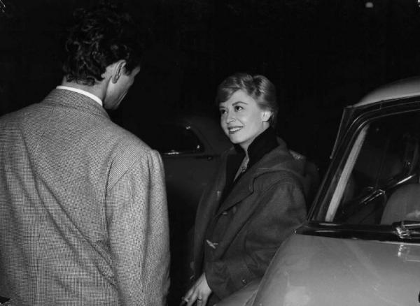Set del film "Il bidone" - Federico Fellini - 1955 - L'attrice Giulietta Masina