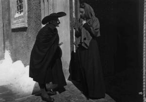 Scena del film "Beatrice Cenci" - Regia Guido Brignone - 1941 - Gli attori Arturo Bragaglia e Carola Hohn