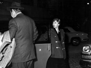 Set del film "Il bidone" - Federico Fellini - 1955 - Gli attori Broderick Crawford e Giulietta Masina