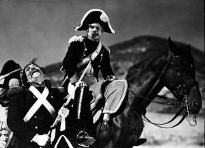 Scena del film "Campo di Maggio" - Giovacchino Forzano - 1935 - Due attori non identificati in divisa militare a cavallo