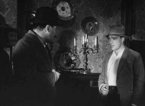 Scena del film "Il caso Haller" - Regia Alessandro Blasetti - 1933 - Gli attori Camillo Pilotto e Memo Benassi