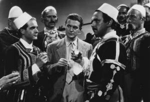 Scena del film "Il cavaliere di Kruja" - Regia Carlo Campogalliani - 1941 - Gli attori Giuseppe Rinaldi, Antonio Centa e Guido Celano