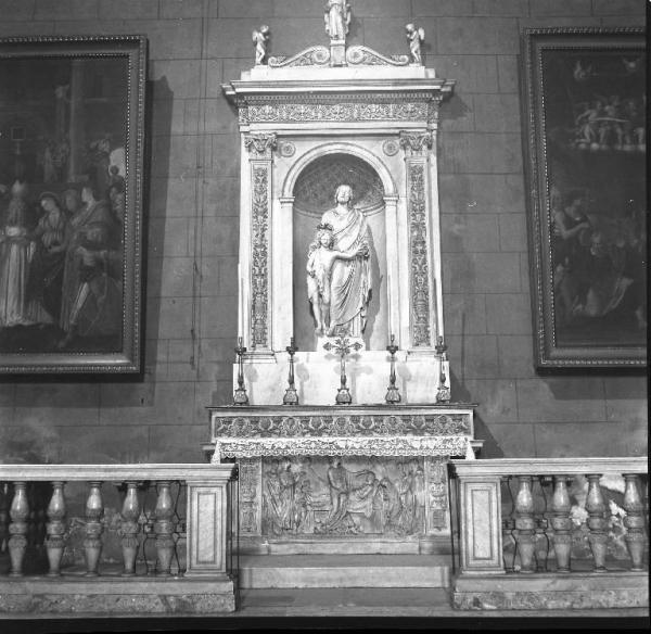 Duomo, navata sinistra / Altare di S. Giuseppe / Gruppo statuario e bassorilievo