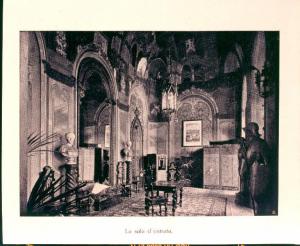 Villa Amalia / Salone d'ingresso / Riproduzione da libro di una fotografia del salone nel 1928