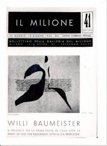 Bollettino della Galleria del Milione n. 41 nel quale viene presentato Willi Baumeister, per la prima volta in Italia nel giugno 1935