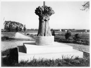 Sannazzaro de' Burgondi - Monumento con iscrizione rafigurante spighe di riso - Campi