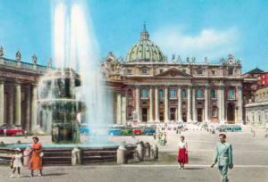 Città del Vaticano - Basilica di S. Pietro e fontana del Bernini