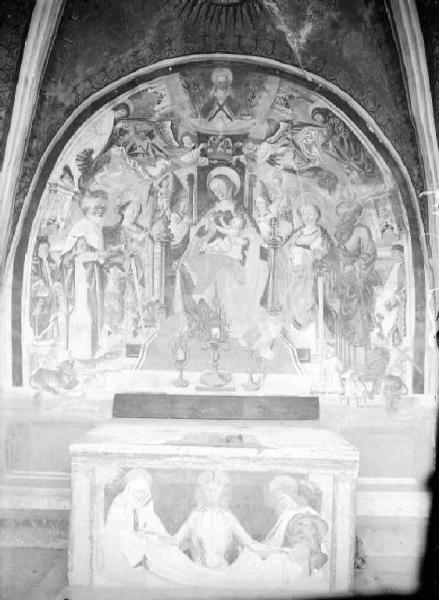 Dipinto murale - Madonna in trono con Bambino e Santi - Lovere - Basilica di S. Maria in Valvendra