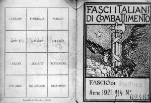 Documento - Tessera fascista di Silvio Duse (recto)