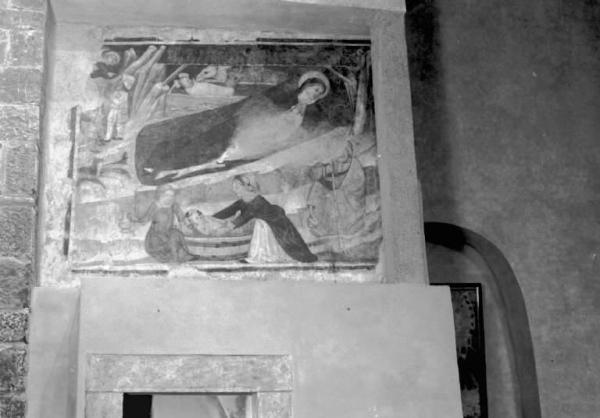 Dipinto murale - Nascita di Maria - Malegno - Chiesa vecchia di S. Andrea